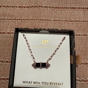 Bp - Black Onyx Cubic Zirconia on Rose Gold Plating Length: 18"+ 2.5" extender